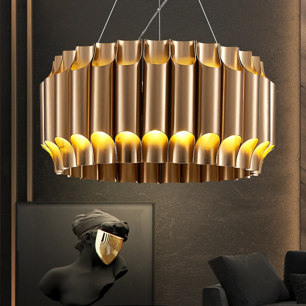 

High Quality Led Chandelier For Living Dining Room Luxury Gold Stainless Steel Lamp Modern Creative Design Bedroom Light Fixture