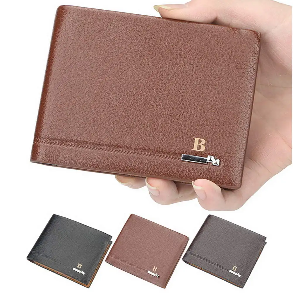 Хит двойной кошелек для мужчин из искусственной кожи тонкий держатель карт