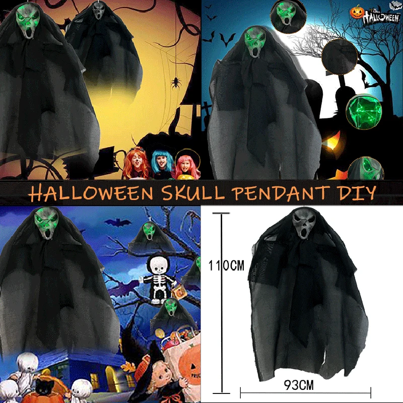 Новый Скелет Призрак висящий орнамент ужас светящийся Хэллоуин Декоративный