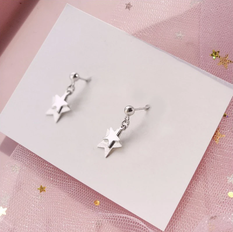 

Trendy Jewelry Double Layer Star Earrings Creative Design Sweet Lovely Metal Dangle Earrings For Party Gifts