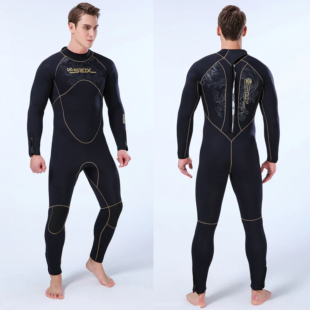 Мужской гидрокостюм для дайвинга с длинным рукавом 5 мм|Комбинезоны| |