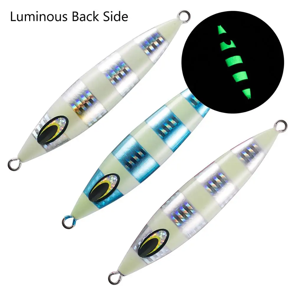 Bassdash Vertical Jigs Luminous Slow Jigging Lure Metal Spoon for Saltwater Freshwater Fishing 3 Colors Weights One piece | Спорт и