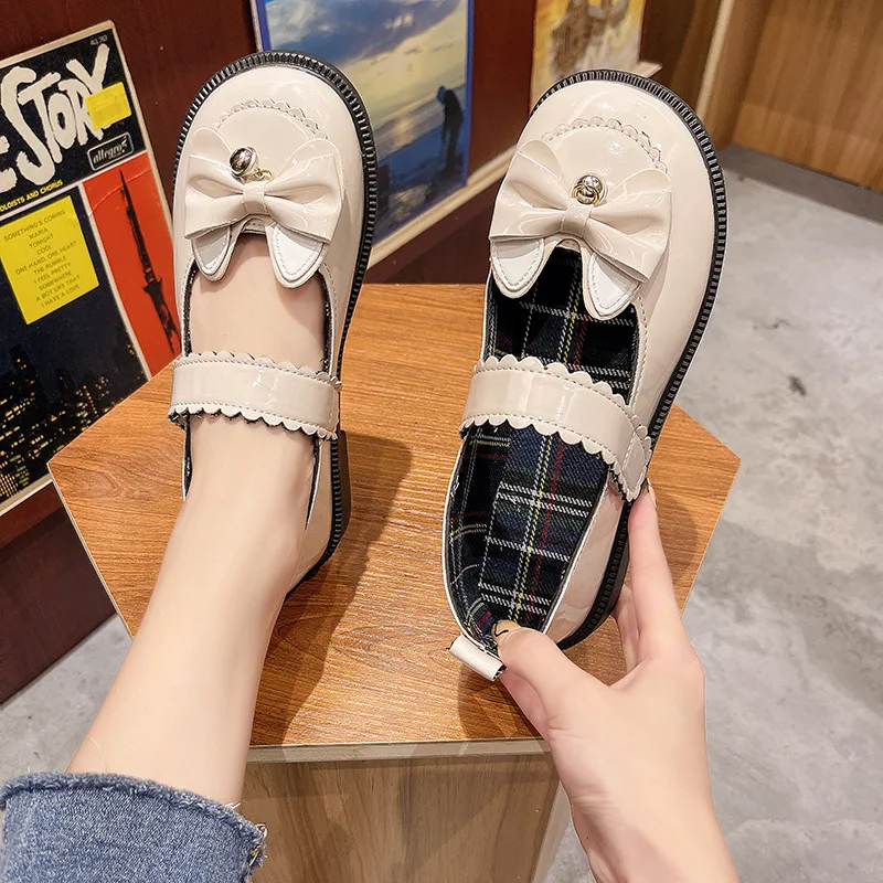 Mary Jane Lolita Small Leather Shoes Single Shoes Women New Thin Jk Shoes Japanese Round Head Shoes for Women