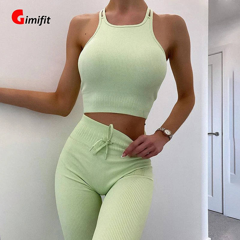 

Sports Yoga Clothing 2pcs Suit Workout Sportswear Gym Seamless Clothes Sexy Shape Pant Shockproof Breathable Fitness Underwear