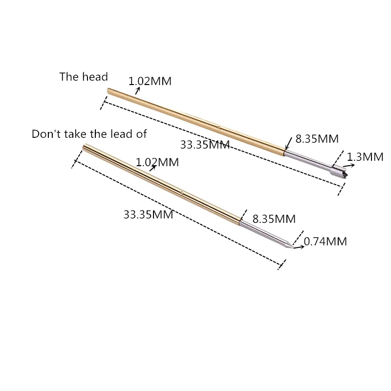 100 шт. никелированные латунные иглы для испытания на сжатие |
