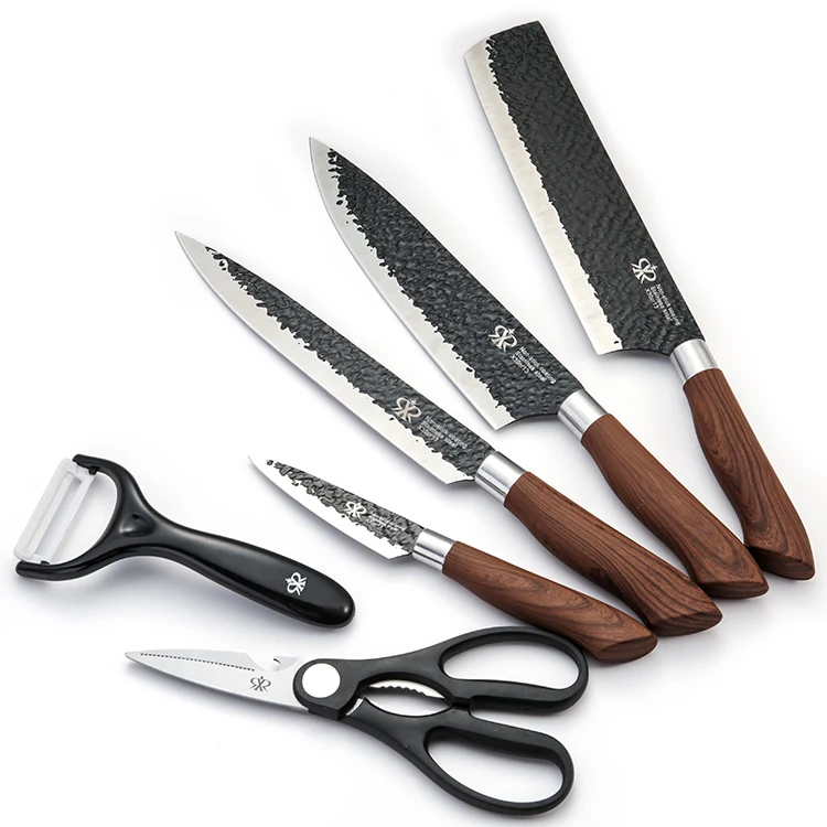 

Stainless Steel Kitchen Knives Set Tools Forged Kitchen Knife Scissors Ceramic Peeler Chef Slicer Nakiri Paring Knife Gift Case