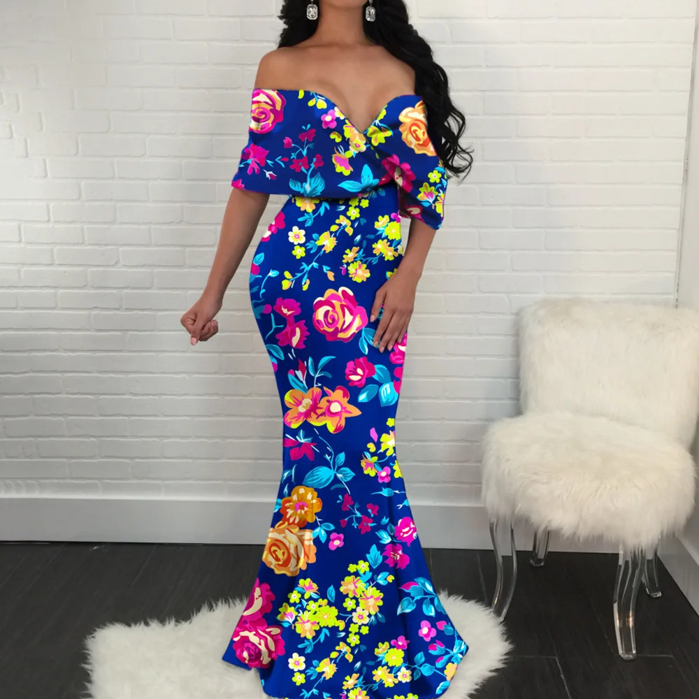 Женское длинное вечернее платье русалка элегантное облегающее макси до пола с