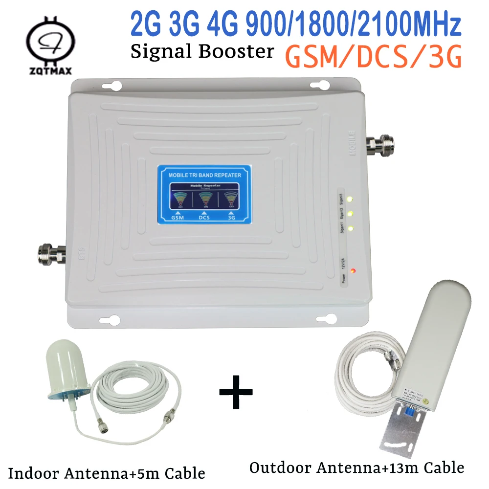 ZQTMAX 2g 3g 4g lte ретранслятор 900 1800 2100 Усилитель gsm dcs Мобильный сигнала umts сотовый