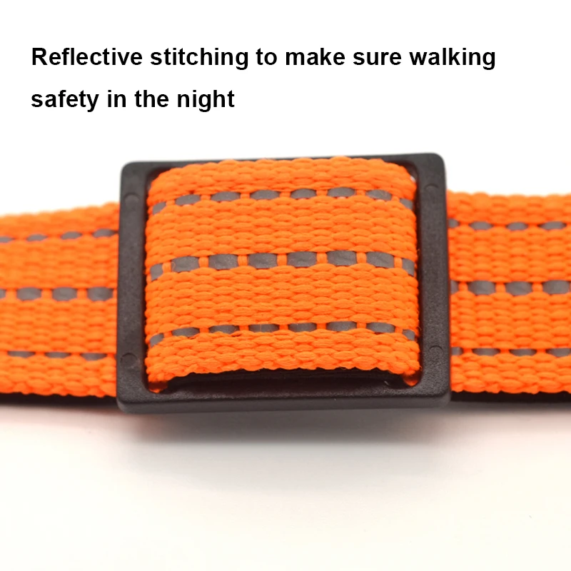 Ошейники для собак с магнитным проводом нейлоновые оранжевые светоотражающие
