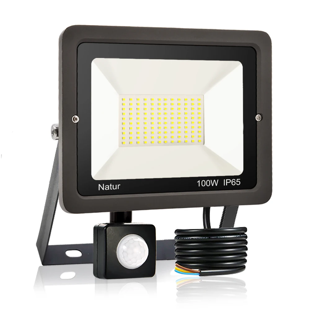 

20w 30w 50w 100w LED sensor floodlight, outdoor waterproof ip65 sensor wall light with adjustable Pir sensor 220v spotlight