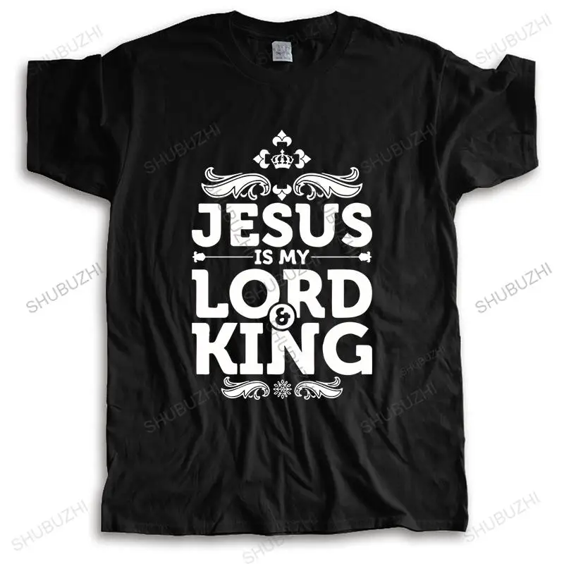 

Men o-neck tshirt fashion brand t-shirt Jesus Is My Lord And King Men's raglan Crewneck top cotton Unisex Teeshirt Euro Size