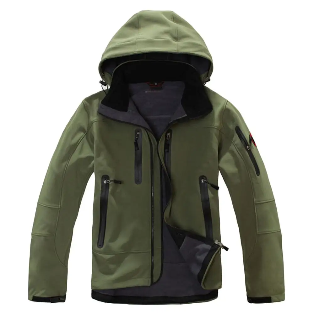 Fleece Jacket Autumn Winter Men Windproof Warm hooded Softshell coats Outdoor Army Camping Climbing Hiking Windbreaker outerwear | Спорт и