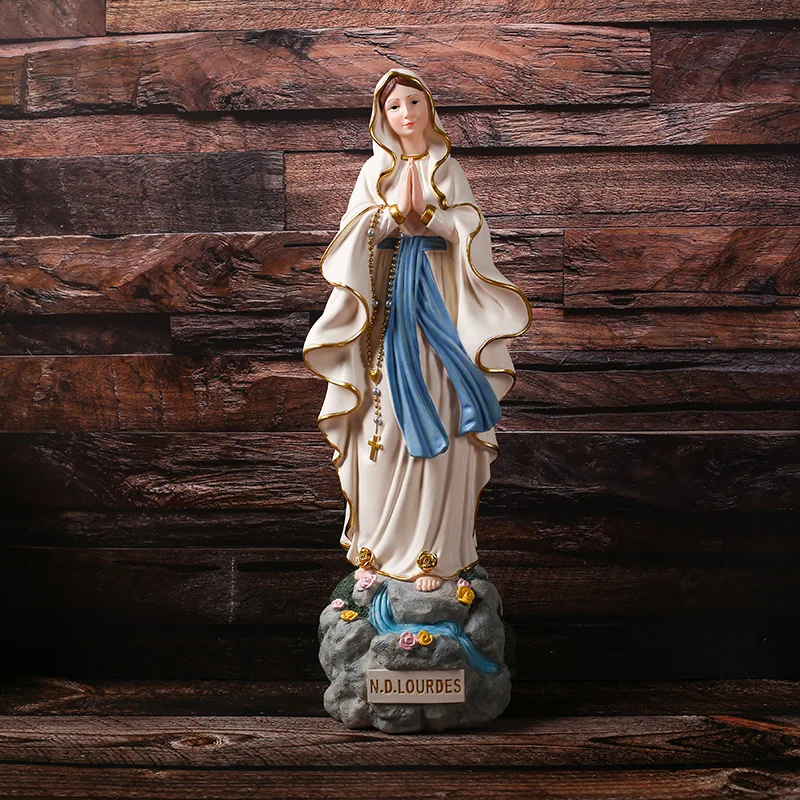 

Religious Ornaments Virgin Mary Resin Crafts Our Lady of Lourdes 20.5cm Home statue Decorations