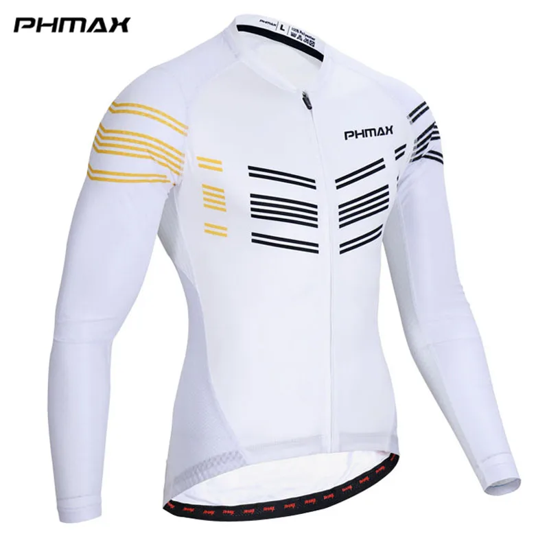 PHMAX длинный рукав Pro Велоспорт Джерси 100% полиэстер Maillot Ropa Ciclismo горный велосипед
