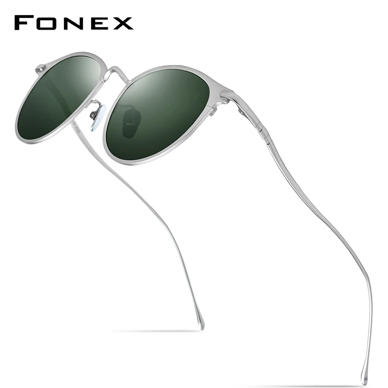 FONEX Солнцезащитные очки из чистого титана для мужчин и женщин винтажные