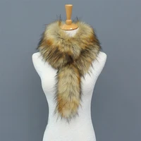 winter warm faux fur collar coat women scarf soft thick shawl hood fur decor for lady coats multicolor female fur scarves