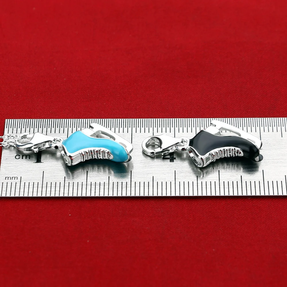 

100% 925 Sterling Silver Necklace Women's Fine Jewelry Creative Snow Boot Pendant Silver Chain Chokers Necklaces Couple Gift