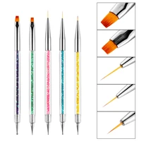 5 pack nail dotting pens nail art liner brushes for nail art uv gel painting drawing pens for manicure decoration equipment kit