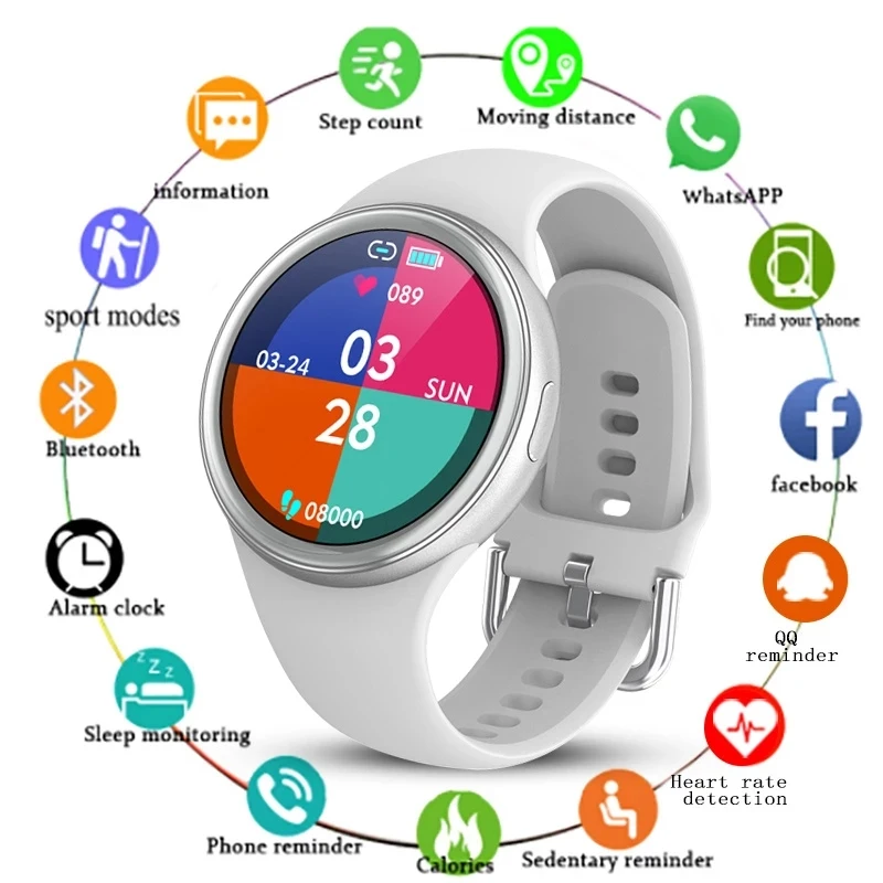 

GEJIAN Woman Smartwatch Women IP68 Waterproof Weather Display Sports Fitness Tracker for Xiaomi Huawei ios Smart Watch Girl Gift