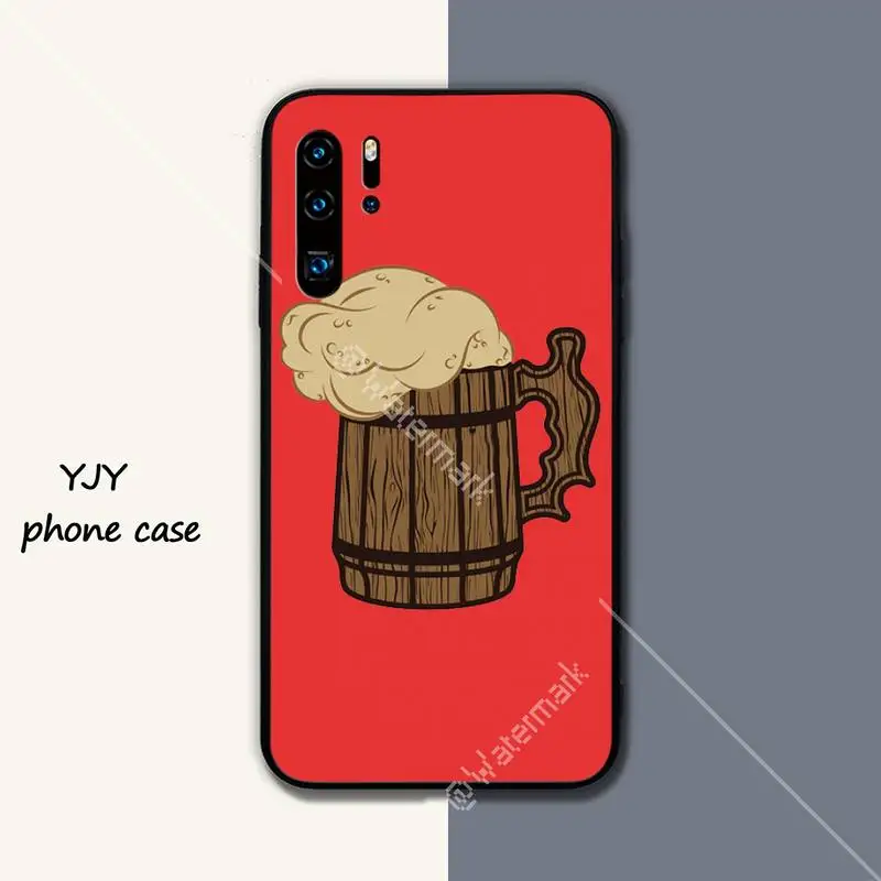 

Coffee Wine Cup Silicone black case coque for Huawei P9 lite 2016 2017 P 10 P20 PRO P30 P40 lite P smart 2019 cover