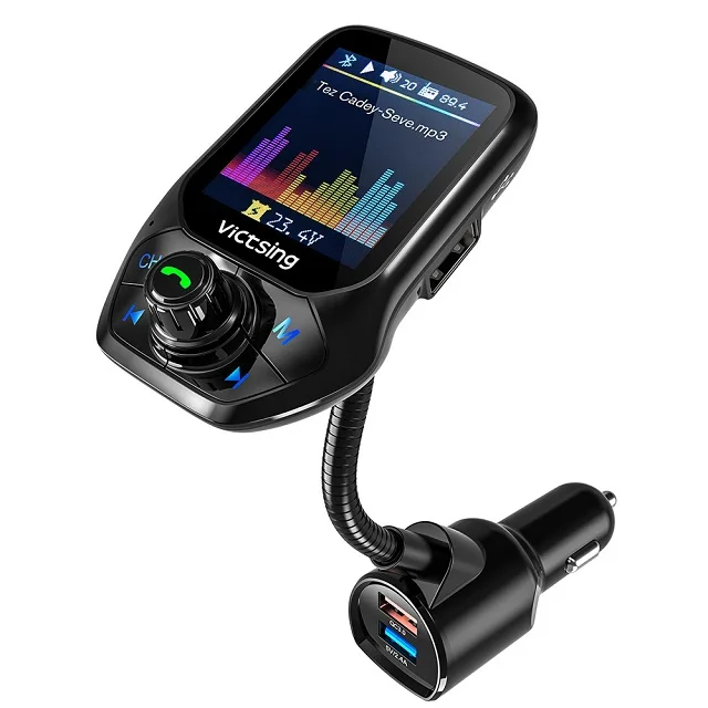 Черный VicTsing Bluetooth fm-передатчик радио адаптер автомобильный Громкая связь вызов 3 USB порт с QC3.0 Быстрая зарядка fm-передатчик модуль - Название цвета: Черный