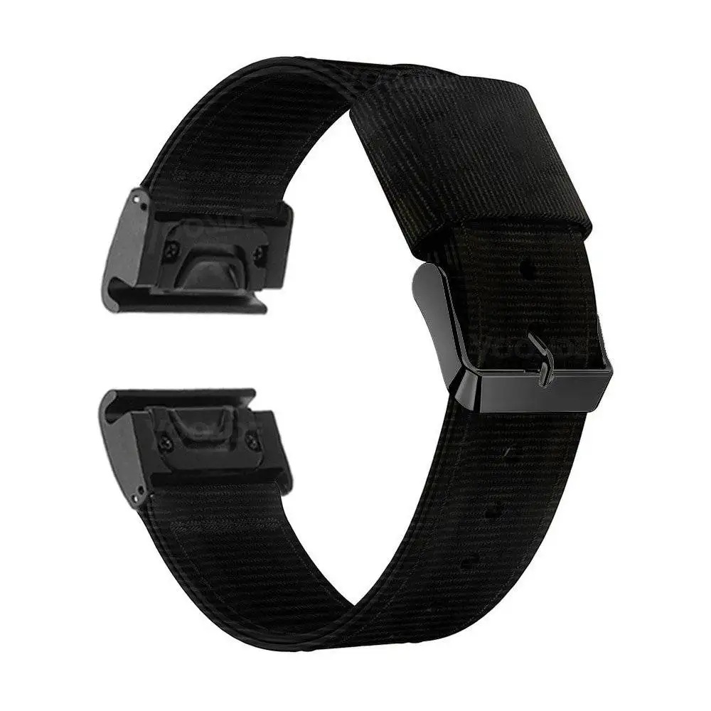 Black YOOSIDE Fenix 6 Wristband 22mm Quick Fit Woven Nylon Watch Band Strap for Garmin Instinct/Fenix 5/5 Plus/Quatix 5/Forerunner 935 - Цвет: Black