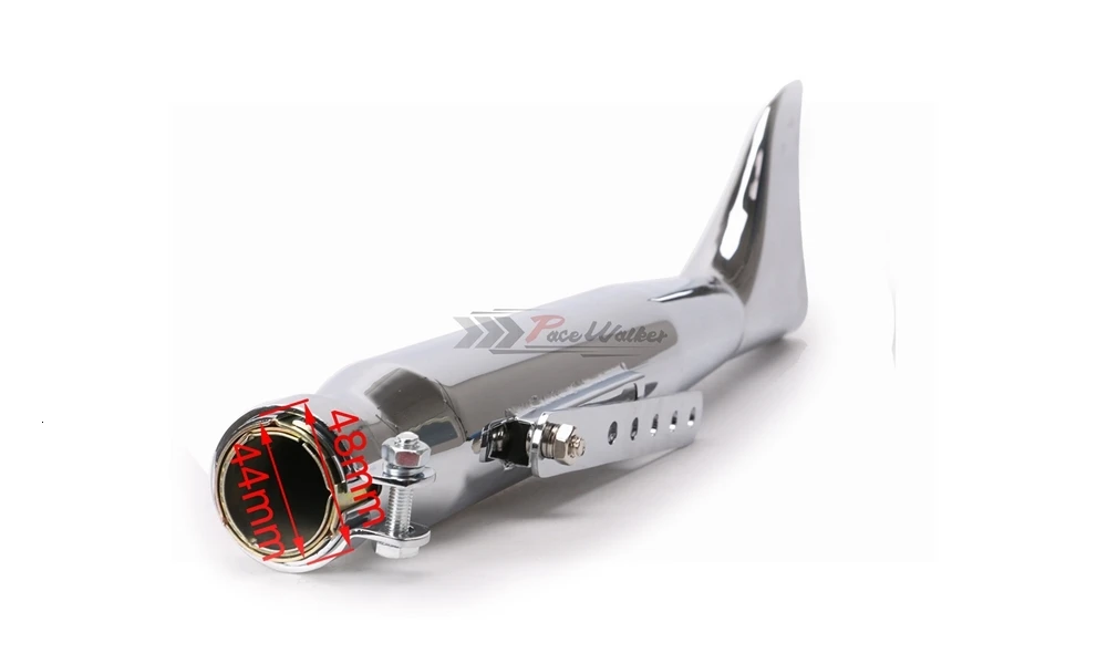 2" Универсальный мотоцикл Рыбий Хвост Глушитель для Chopper Bobber Кафе Racer Винтаж глушитель