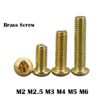 m2 m2 5 m3 m4 m5 m6 phillips brass pan head machine screw metric thread round copper cross recessed metal bolt hardware