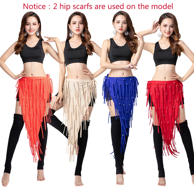 

New Belly Dance Hip Scarf Triangle Lengthen Wraps Belts Skirt with Tassels Women Oriental Belly Dancing Costumes Skirt Wear