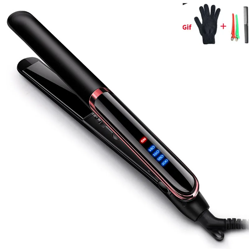ЖК дисплей 2 в 1 Керамический выпрямитель для волос Расческа завивки красота уход