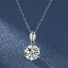 3 карат Круглый Блестящий вырез D Цвет Moissanite кулон ожерелье серебро 925 Оригинал алмаз тест проба белый драгоценный камень ожерелья