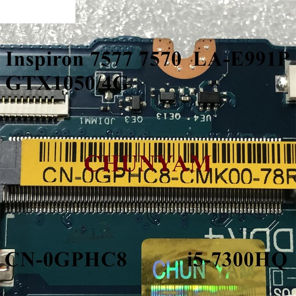 Восстановленная Рабочая деталь 4 Гб GTX1050 для Dell INSPIRON Vostro 15 7577 7570 Материнская плата