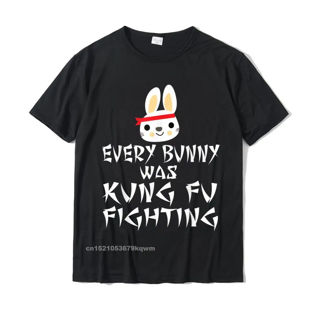 Her Bunny oldu Kung Fu mücadele komik paskalya tavşanı T Shirt marka özel üst t-shirt pamuklu üst giyim ve Tees erkek eğlence