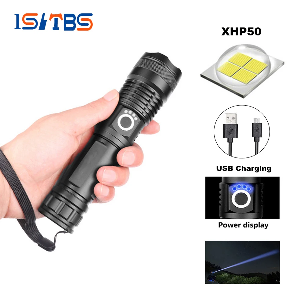 Светодиодный вспышка светильник XHP50 ультра яркий фонарь на открытом воздухе