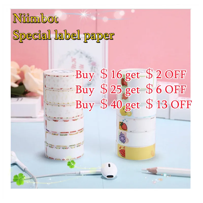 

Niimbot D11 Printing Label Supermarket Waterproof Anti-Oil Tear-Resistant Price Label Pure Color Scratch-Resistant Paper Roll