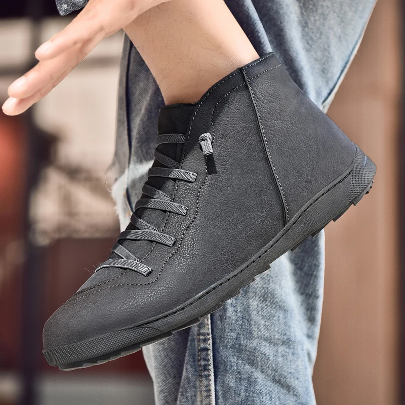 Мужские кожаные повседневные лоферы брендовые удобные кроссовки модная Уличная