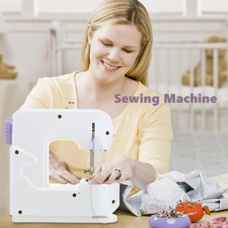 

Mini Electric Sewing Machine Simple Super Light Portable Household Night Light Foot Pedal Straight Line Hand Table For Beginners