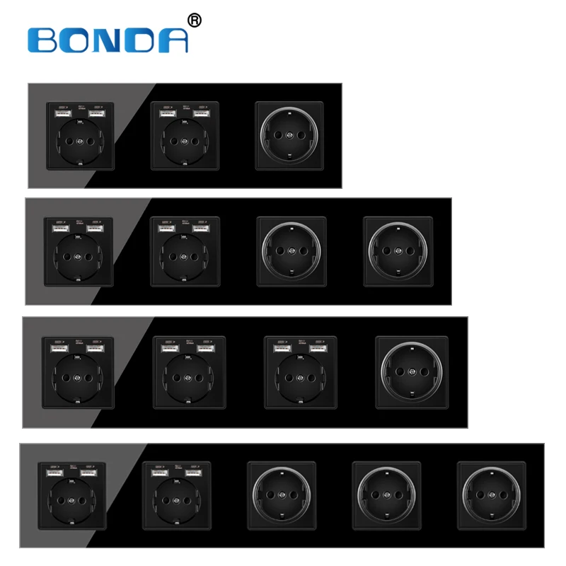 BONDA USB розетка Европейского союза Пособия по немецкому языку стандарт черного