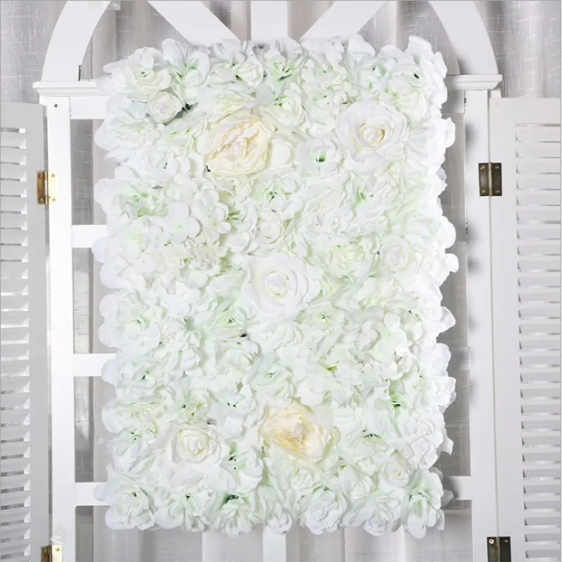 New 40X60cm Artificial Silk Flower Wall Panel White Flowers Hydrangea Wedding Decoration Party Backdrop Decor 12pcs/lot | Дом и сад