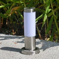 28cm e27 outdoor garden bollard light stainless steel post lawn lamp waterproof villa fence pathway pole pillar light