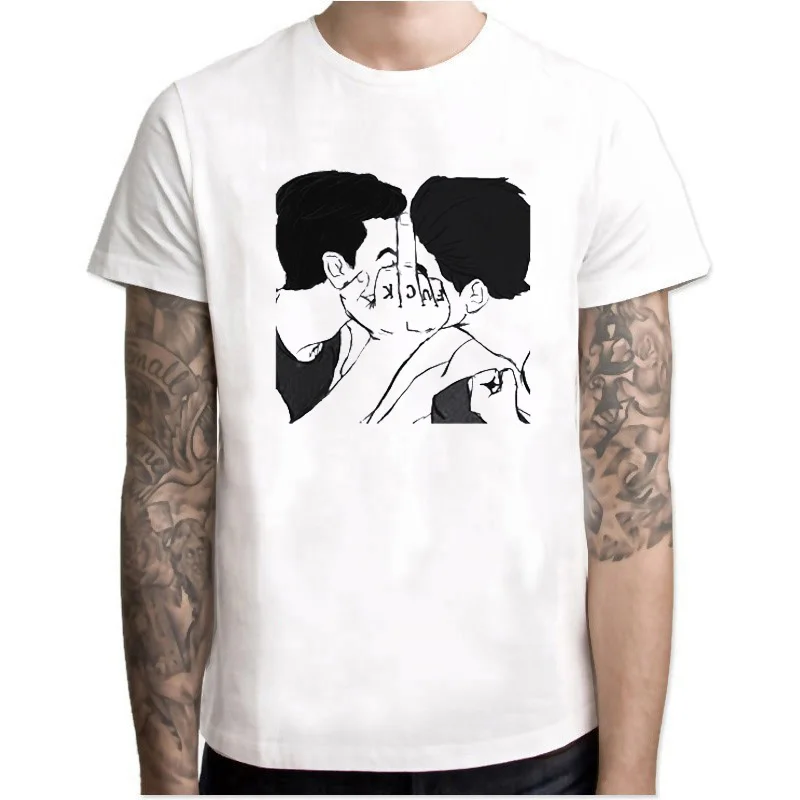 Футболка для мужчин и женщин гей поцелуй любовь ЛГБТ Топы в стиле хип хоп