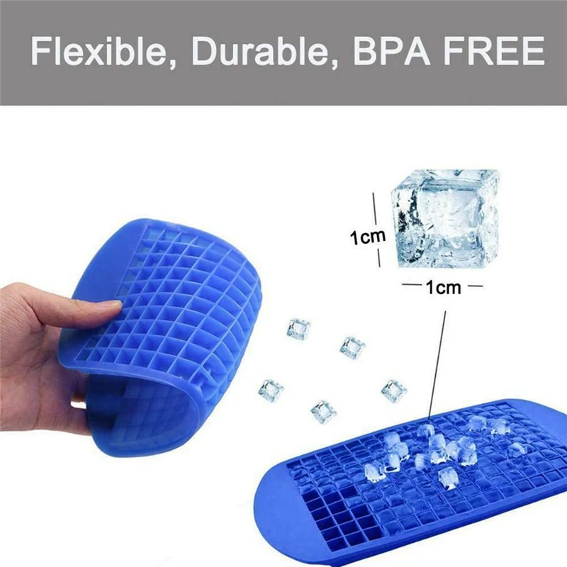 Лоток для льда 160 ячеек 1X1см, силиконовый фруктовый мейкер DIY, креативная маленькая форма, квадратная форма, аксессуары для кухни.