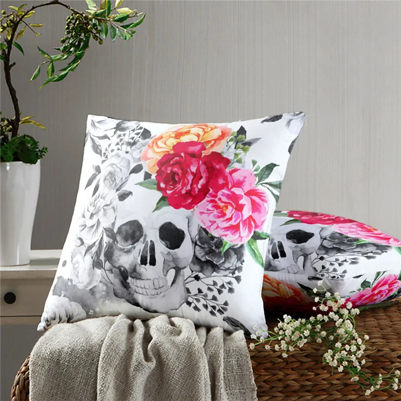 

Скелеты и подушка на Хэллоуин Чехол украшения диванной подушки Чехол постельная подушка чехол украшение дома автомобиля Подушка Чехол
