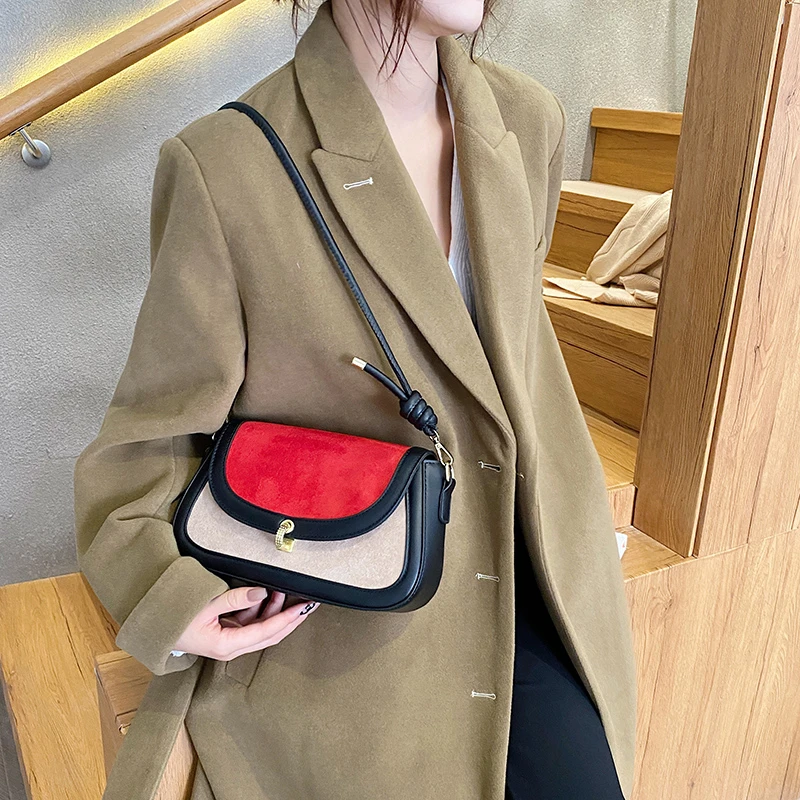 2022 зимние женские сумки-мессенджеры из искусственной кожи в стиле пэчворк