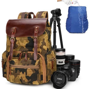 waterproof military camo rucksack bag camouflage mens digital camera backpack with raincover for nikon canon sony fujifilm free global shipping