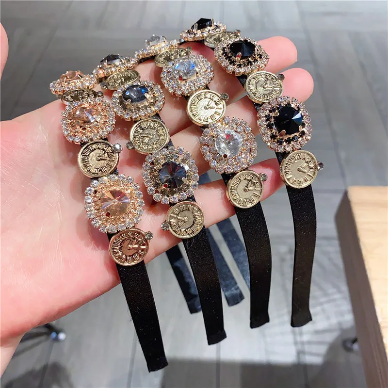 

Baroque Colorful Gem Headbands for Women Rhinestone Hair Accessories Geometric Hairbands for Girls Flower Crown Head Wrap