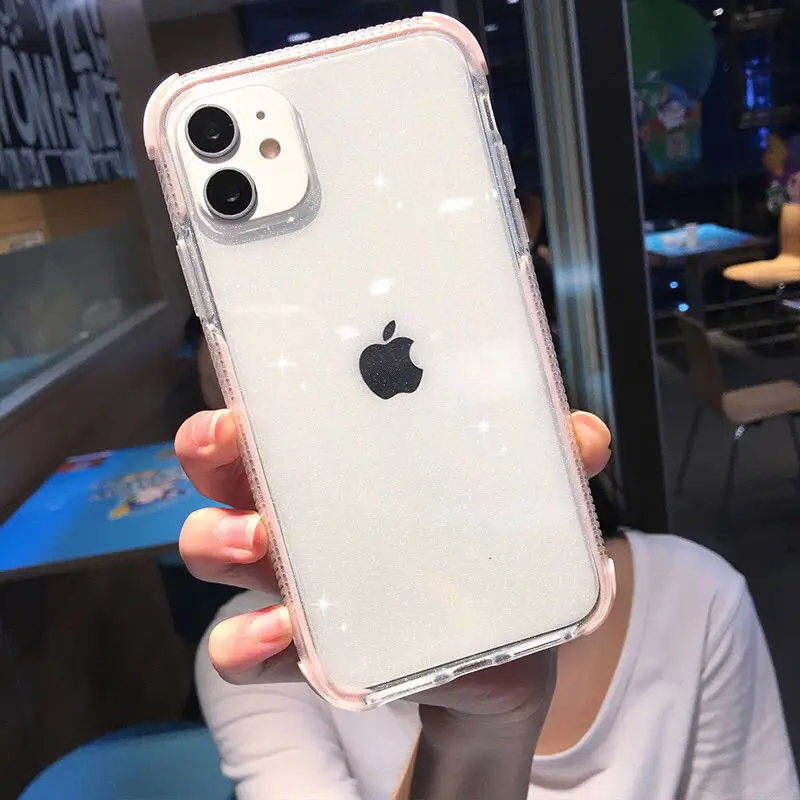 Противоударный блестящий чехол для телефона iPhone 13 12 11 Pro Max XR X XS 8 7 Plus 12Mini