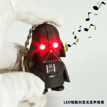 Star Wars Black Samurai Darth Vader Key Chain Creative Luminescent Key Ring with Light Cute Collection Children Surprise Gifts