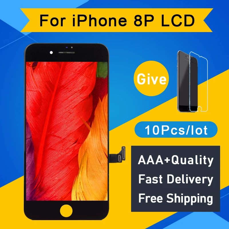 10 шт. класс AAA + ЖК экран для iPhone 8 Plus дисплей 5 3D сенсорный сменный дигитайзер