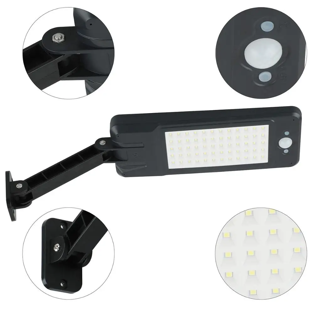 900LM PIR 60 Led солнечный светильник на открытом воздухе Водонепроницаемый и уличный